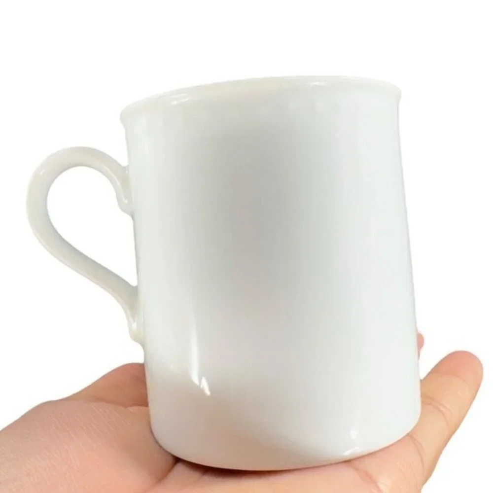 Crate & Barrel Staccato White Coffee Tea Mug Cup Kathleen Willis Japan Set 3 VTG